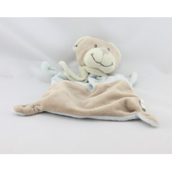 Doudou plat ours beige bleu NICOTOY