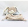 Doudou plat lapin beige bleu NICOTOY