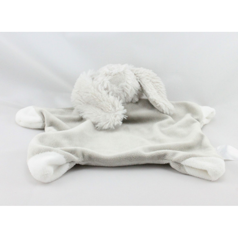 Doudou plat lapin gris beige J-LINE