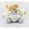 Doudou ours boule patapouf ecru maillot rayé bleu TAKINOU 