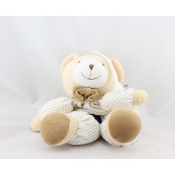 Doudou musical ours blanc beige marron pois MGM