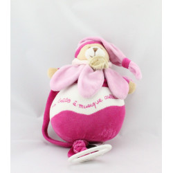Doudou et compagnie Ma boite à musique collector ours fleur pétale rose blanc