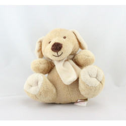 Doudou chien beige écharpe écru BENGY