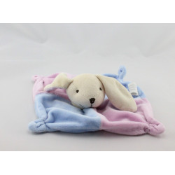 Doudou plat lapin rose bleu CMP