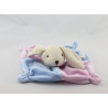 Doudou plat lapin rose bleu CMP