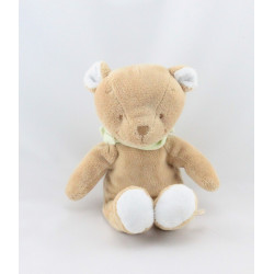 Doudou ours beige foulard vert NOUKIE'S