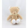 Doudou ours beige foulard vert NOUKIE'S