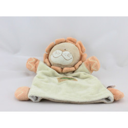 Doudou plat marionnette lion jaune orange jungle BENGY