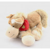 Doudou cheval marron coeur rouge NICOTOY