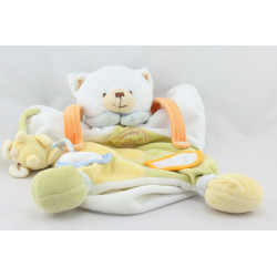 Doudou et compagnie plat marionnette chat blanc vert jaune orange souris