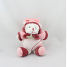 Doudou et compagnie chat Minouchette Bordeaux rose 
