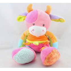 Doudou girafe vache rose orange bleu vert mauve NATTOU