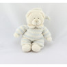 Doudou ours écru rayé bleu NICOTOY