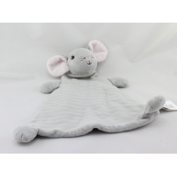 Doudou plat souris grise rayé HM - H.M H ET M