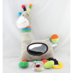 Doudou eveil girafe grise multicolores miroir hochet SIMBA TOYS KIABI