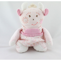 Doudou girafe vache rose fleurs TAKINOUeu TAKINOU