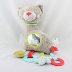 Doudou eveil chat gris miroir hochet VERTBAUDET