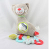 Doudou eveil chat gris miroir hochet VERTBAUDET