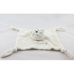 Doudou plat chat blanc BOUT'CHOU BOUTCHOU