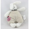 Doudou lapin blanc beige mauve Luc et Léa MOULIN ROTY