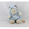 Doudou ours déguisé en lapin bleu NICOTOY