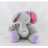 Doudou éléphant gris rose mauve Arthur et Lola BEBISOL