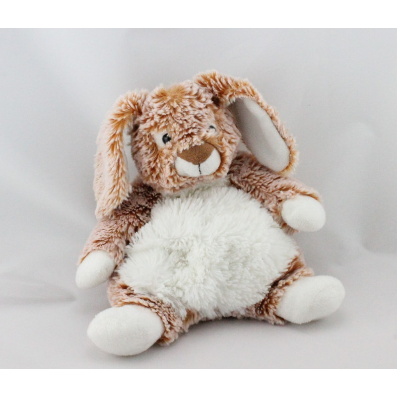 Doudou lapin blanc marron tout doux NICOTOY