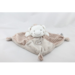 Doudou plat vache beige gris pois MOTS D'ENFANTS