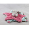 Doudou plat étoile lapin rose vert rayé Stella BABY NAT