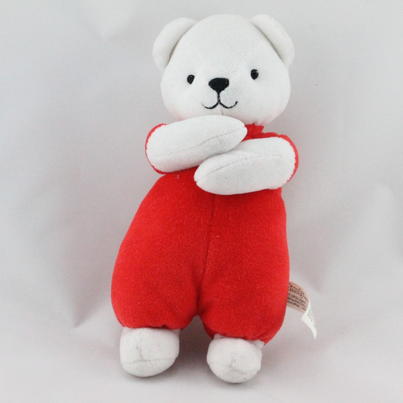 Doudou ours rouge blanc SMOBY