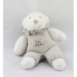 Doudou ours blanc vichy beige TARTINE ET CHOCOLAT