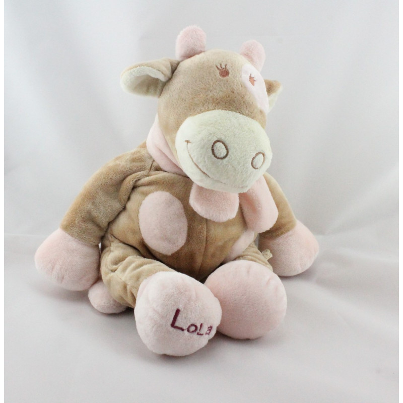 Doudou vache Lola Rosalie taches rose NOUKIE'S