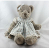 Peluche ours marron robe à carreaux  LOUISE MANSEN