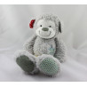 Doudou singe gris vert jaune rouge pois étoiles NICOTOY