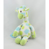 Doudou girafe blanche verte bleu HAPPY HORSE