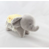Doudou éléphant gris couverture jaune ORCHESTRACHESTRA