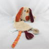 Doudou plat chien beige bordeaux bleu vert orange LILLIPUTIENS