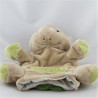 Doudou plat marionnette tortue beige verte HISTOIRE D'OURS