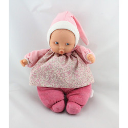 Doudou bébé poupée Baby Pouce rose fleurs COROLLE 2012