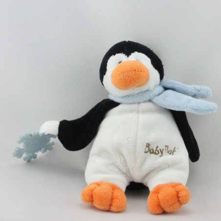 Doudou pingouin noir blanc flocon BABY NAT