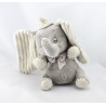 Doudou éléphant gris Dumbo noeud vichy beige DISNEY NICOTOY