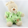 Doudou lapin combinaison verte nuage papillon ours TEX
