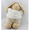Doudou lapin plume beige blanc KALOO 