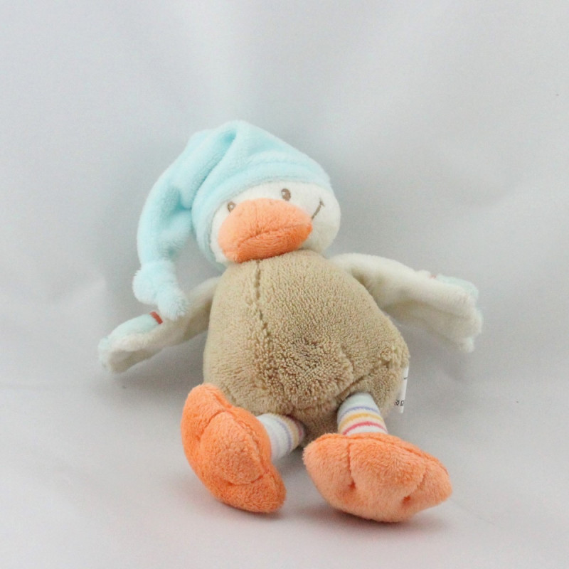 Doudou canard beige bleu orange NATTOU