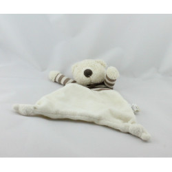 Doudou plat ours blanc rayé marron JELLY KITTEN JELLYCAT