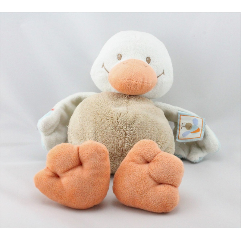 Doudou canard beige bleu orange NATTOU