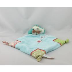 Doudou Plat Sophie la Girafe bleu vert oiseau VULLI