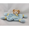 Doudou plat ours bleu jaune NOUNOURS