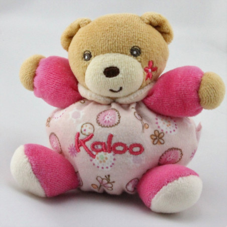 Mini Doudou ours rose fleurs KALOO