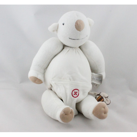 Doudou eveil ours blanc couche rouge PICWIC